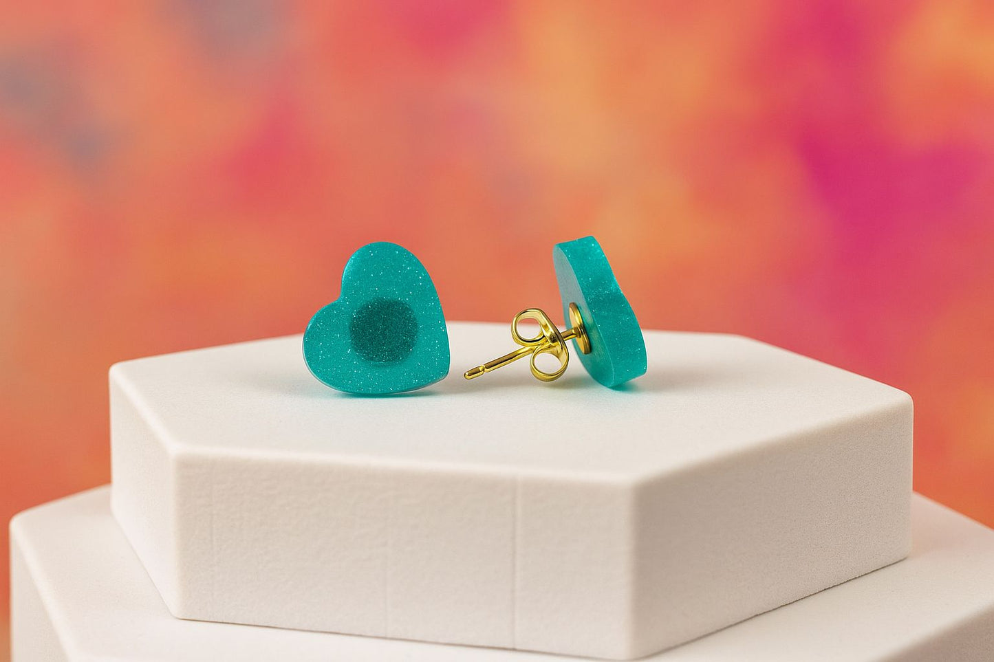Turquoise Heart Stud Earrings
