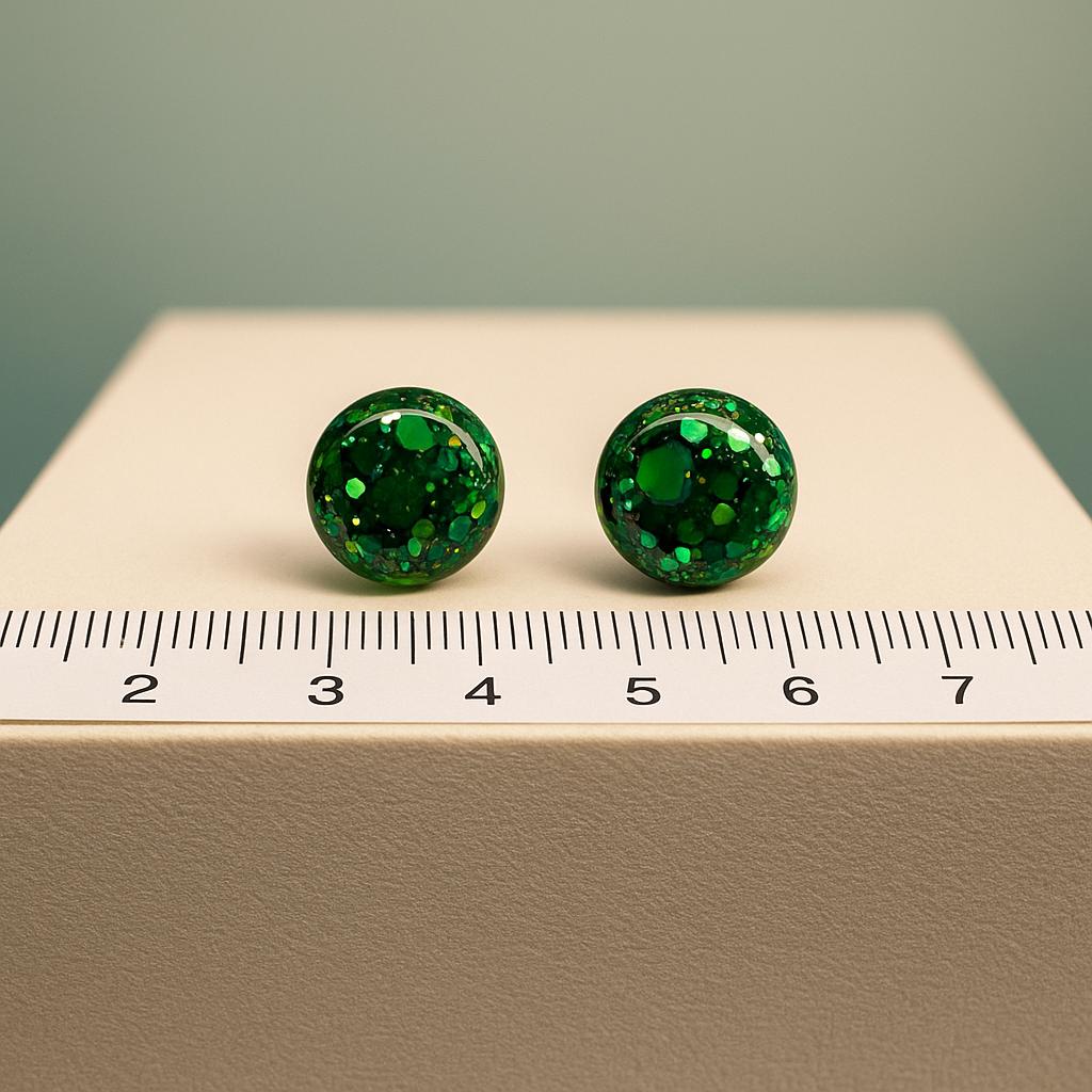 Emerald Sparkle Round Earrings