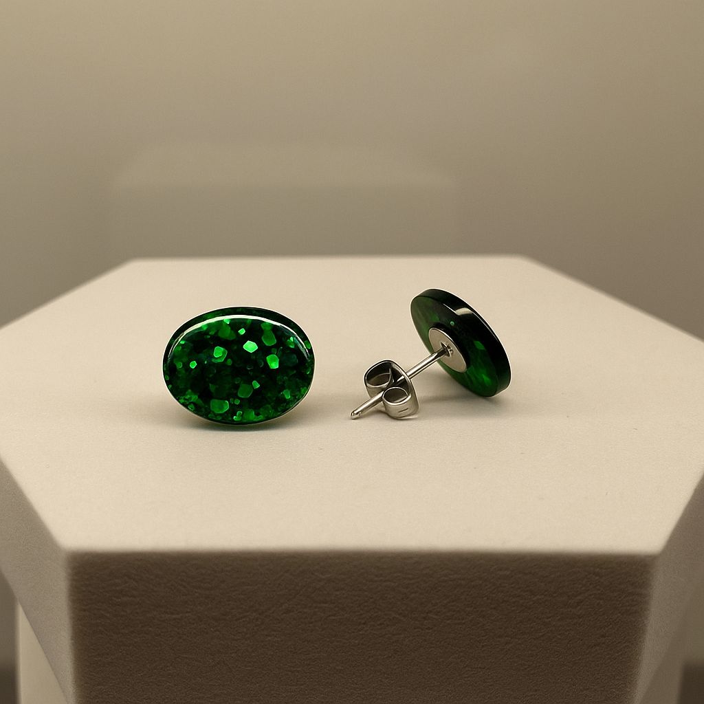Emerald Oval Earrings