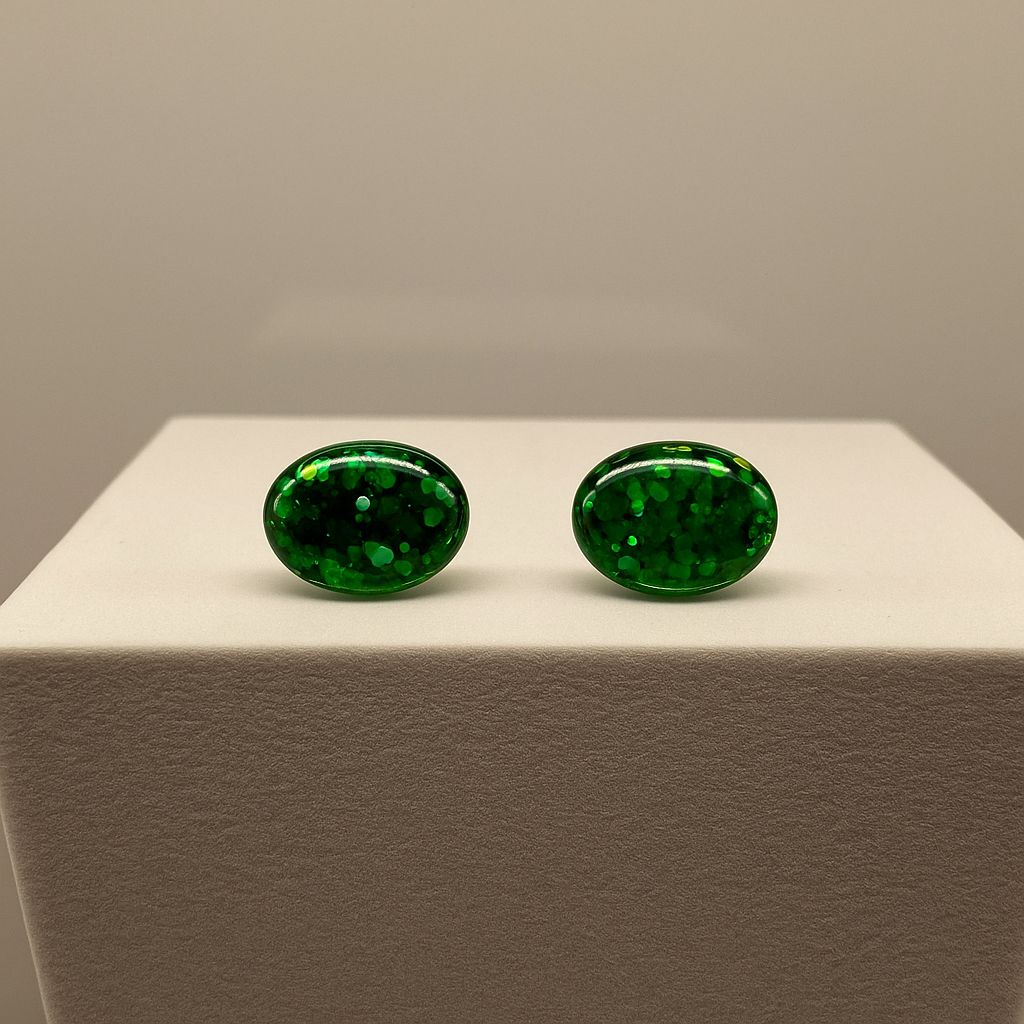 Emerald Oval Earrings