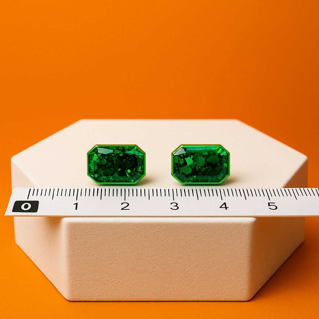 Emerald-Cut Glitter Earrings