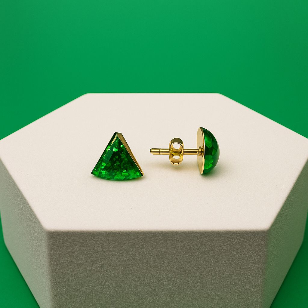 Emerald Triangle Earrings
