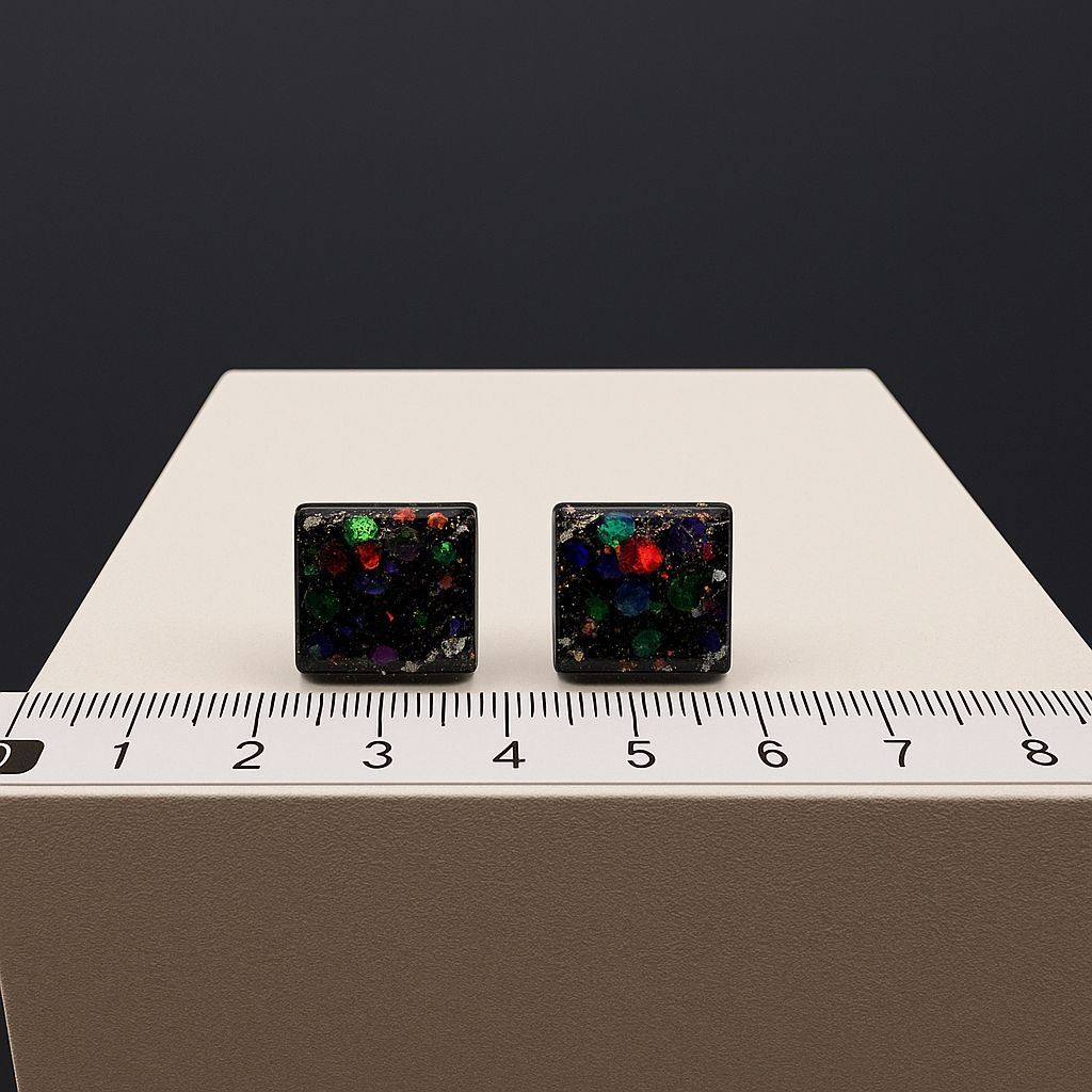 Galaxy Sparkle Square Earrings