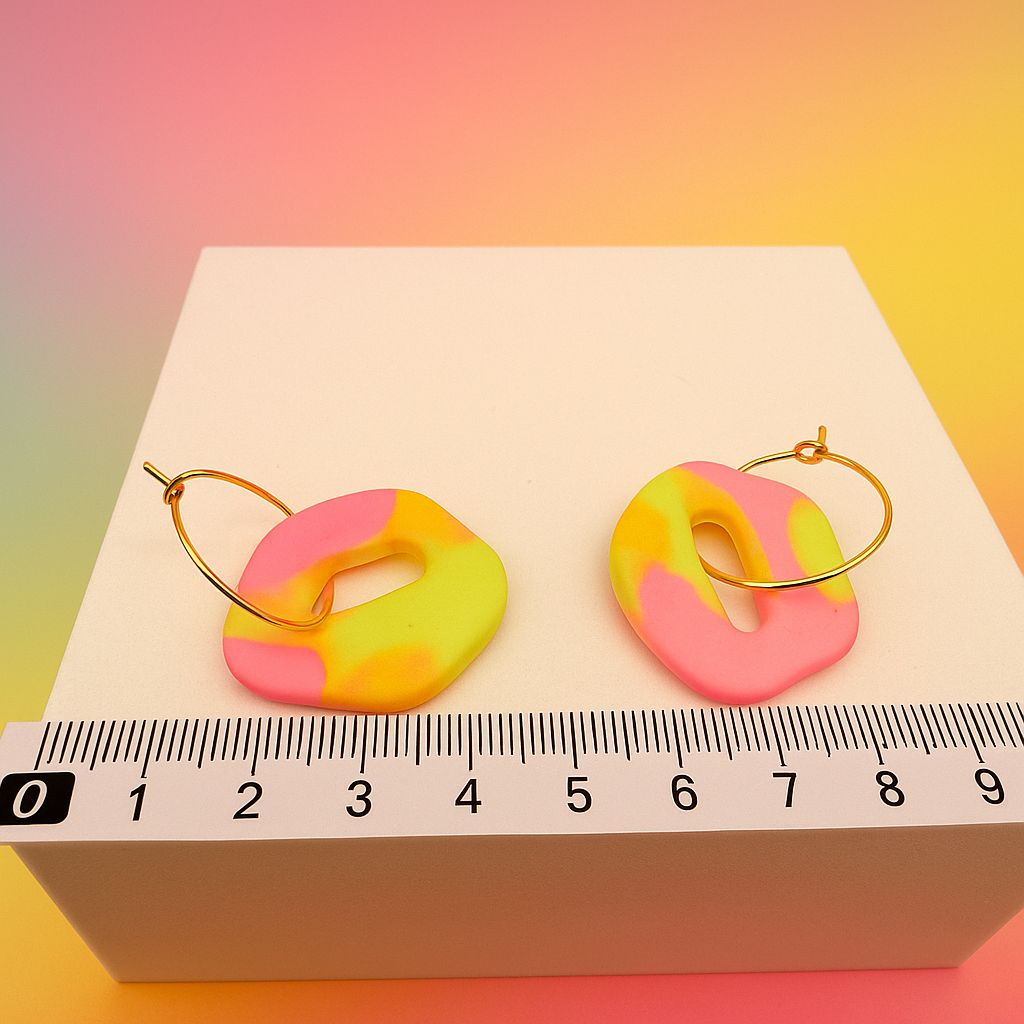 Neon Twist Hoop Earrings – Bold Color Pop Style