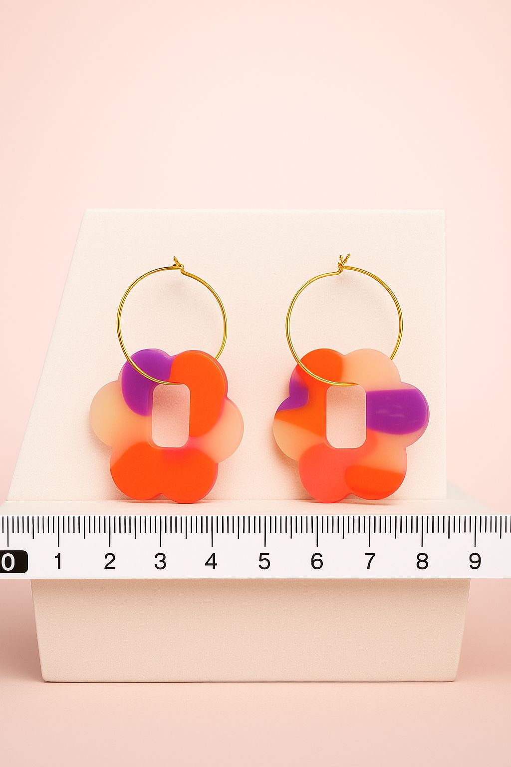 Retro Bloom Hoop Earrings – Color Pop Flower Power