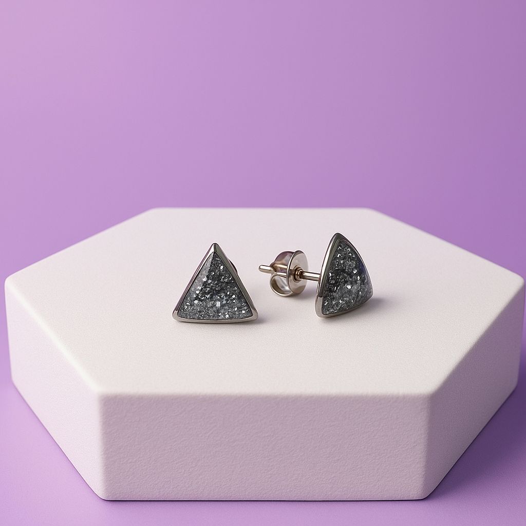Galaxy Starlight Triangle Earrings– Celestial Sparkle