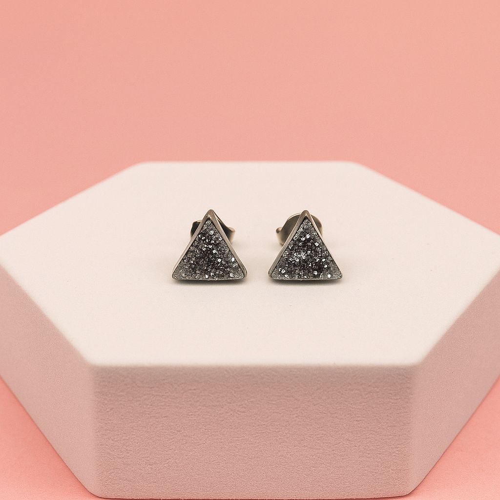 Galaxy Starlight Triangle Earrings– Celestial Sparkle