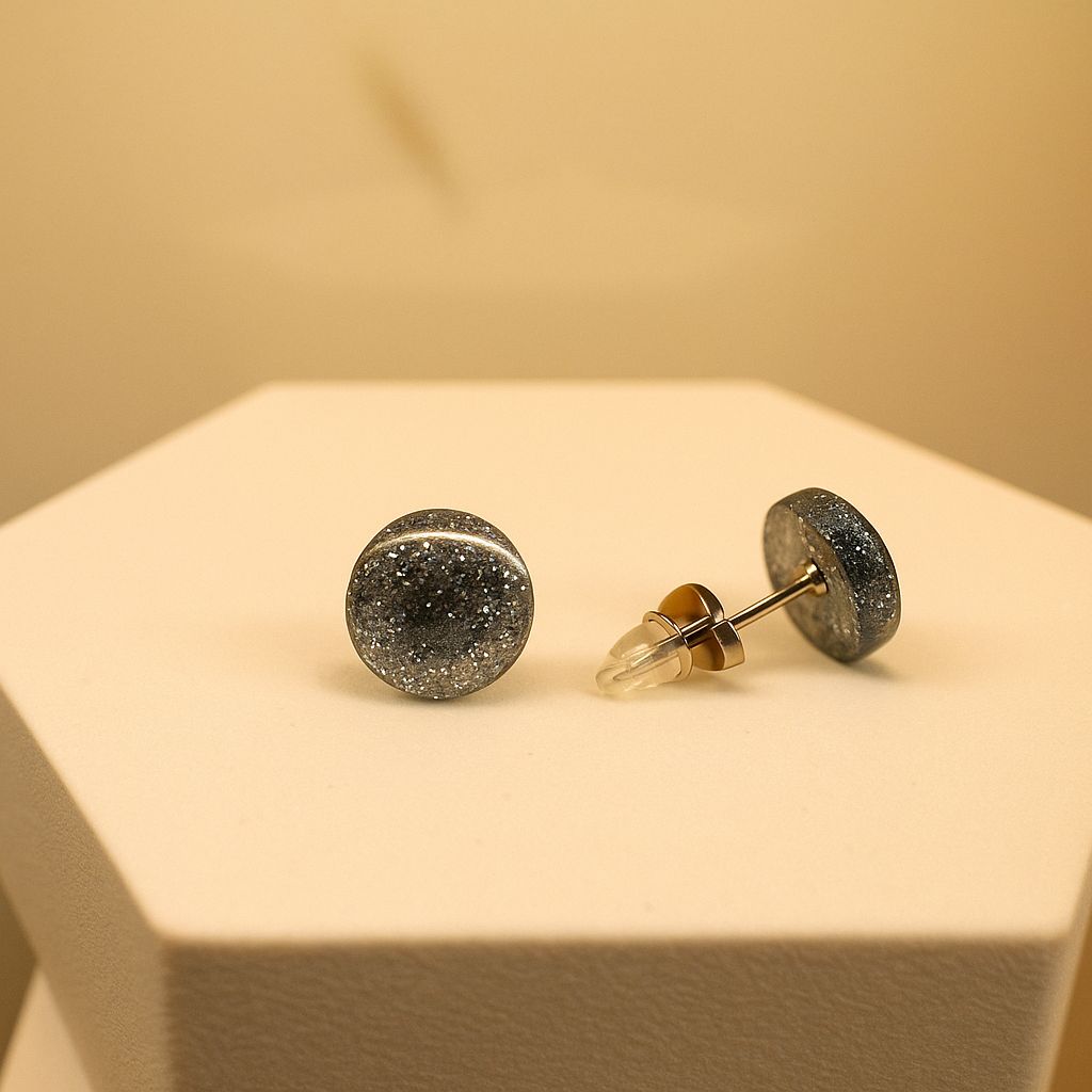 Galaxy Stardust Round Earrings– Celestial Sparkle