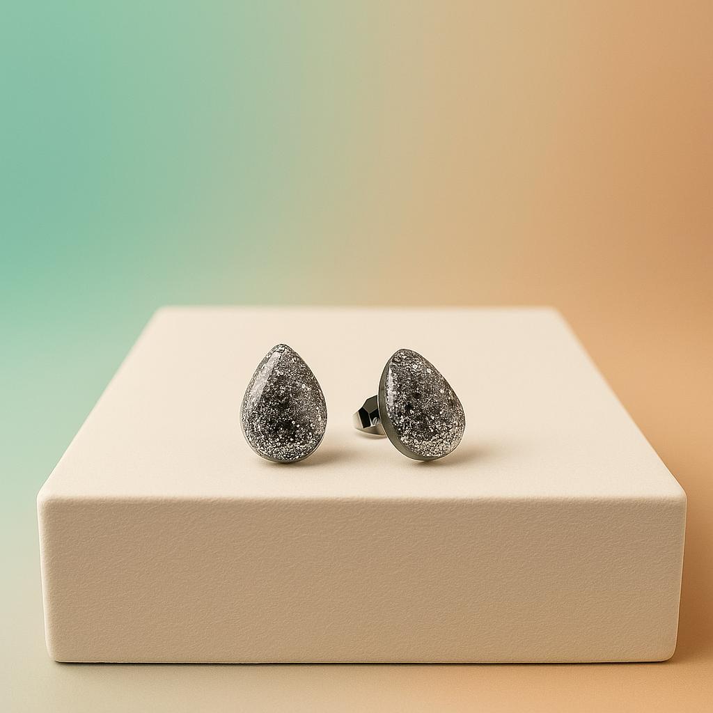 Galaxy Stardust Teardrop Earrings-Cosmic Statement Elegance