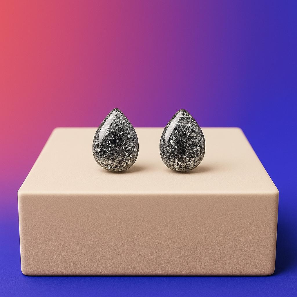 Galaxy Stardust Teardrop Earrings-Cosmic Statement Elegance