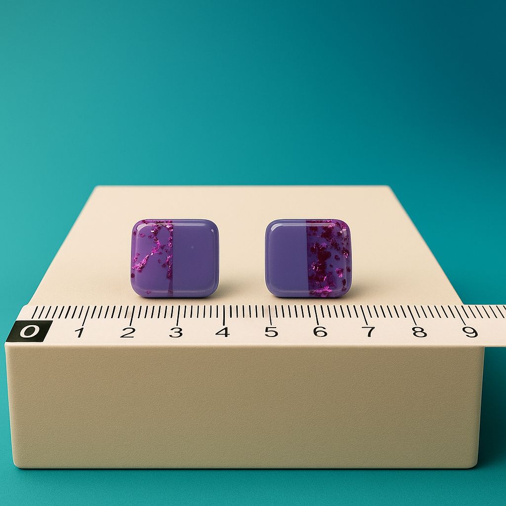 Color Pop Rectangle Earrings – Purple & Pink Fusion