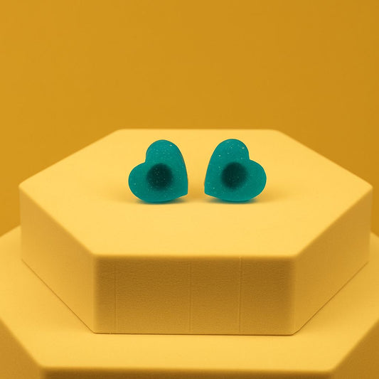 Turquoise Heart Stud Earrings