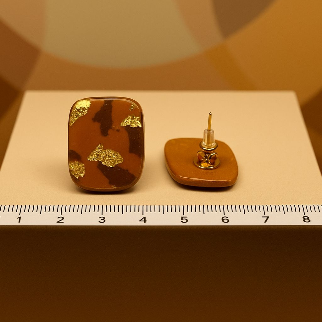 Golden Ember Statement Studs