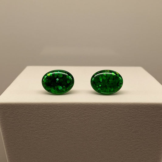 Emerald Oval Earrings