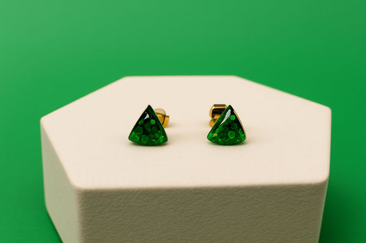 Emerald Triangle Earrings