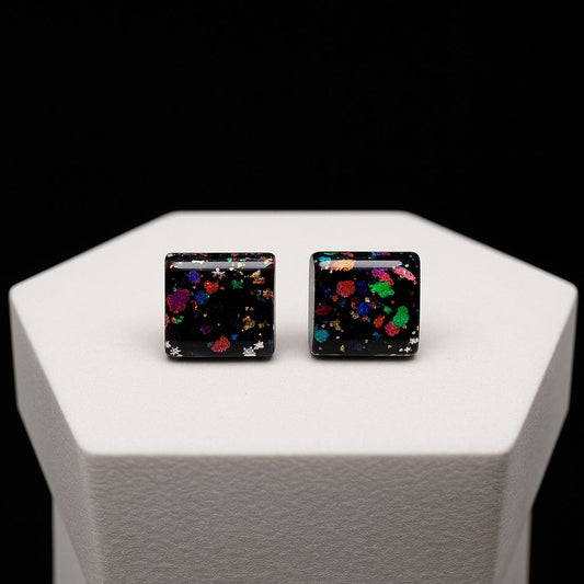 Galaxy Sparkle Square Earrings