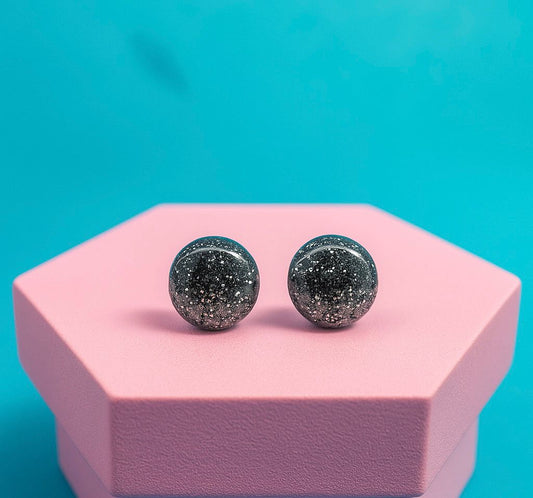 Galaxy Stardust Round Earrings– Celestial Sparkle