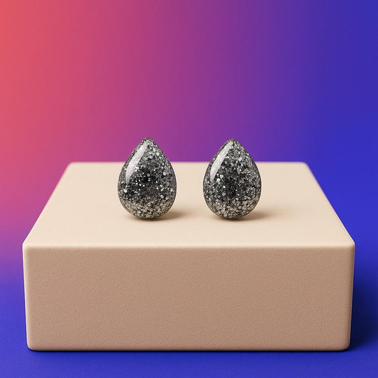 Galaxy Stardust Teardrop Earrings-Cosmic Statement Elegance